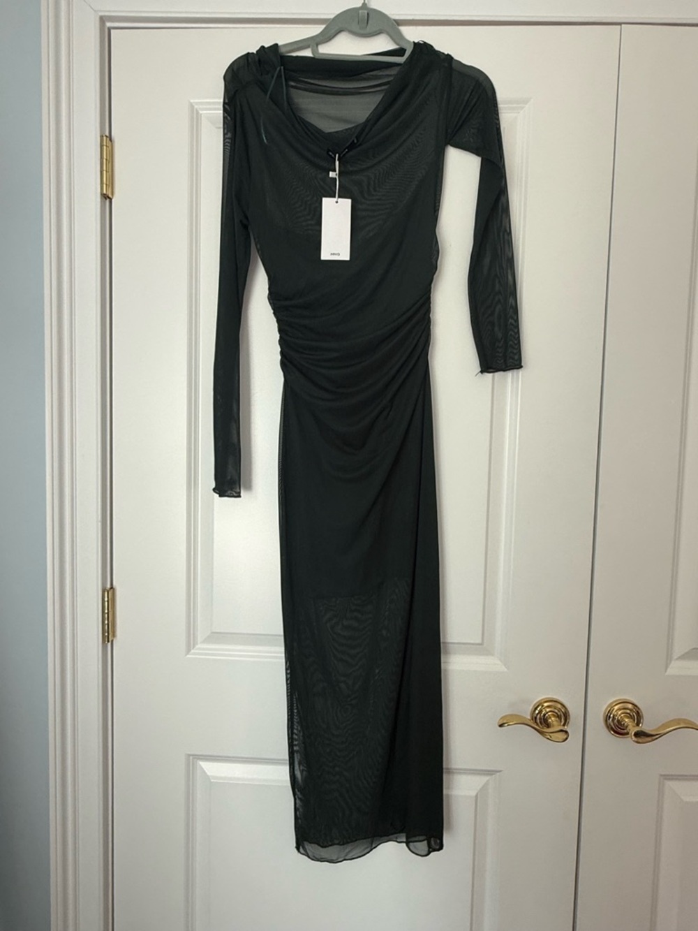 MANGO SEMI-TRANSPARENT ASYMMETRICAL DRESS